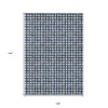 Navy Blue And Ivory Geometric Washable Indoor Outdoor Area Rug - 3 of 4