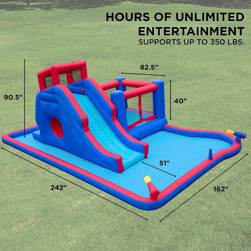 Sunny & Fun Inflatable Kids Backyard Water Park W/Slide & Bounce House, 2 of 8