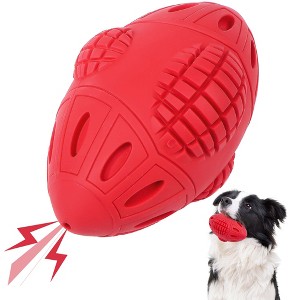 Prime Pets Dog Toys for Aggressive Chewers, Squeaky Tough Rubber Chew Toy for Large Medium Dogs, Red - 1 of 4