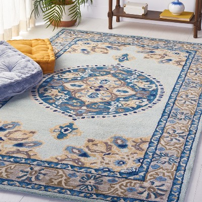 Antiquity Blue and Silver 8' x 10' Wool Tufted Area Rug