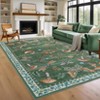 Rug for Living Room Washable Rug Floral Insect Print Area Rugs Non Slip Stain Resistant Floor Covering Non Shedding Low Pile Mats - 4 of 4