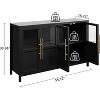 Homhougo Sideboard Buffet Cabinet with 4 Glass Doors, 55" Large Buffet Cabinet with Storage, Modern Farmhouse Storage Cabinet Table - 2 of 4