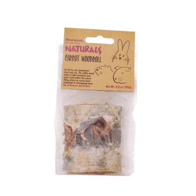 Rosewood Carrot Woodroll Guinea Pig & Rabbit Small Animal Dry Food - 4.2oz