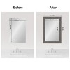 Amanti Art Mirror Makeover Bathroom Mirror Frame Border Kit - Fully Assembled Peel and Stick Frame - Mirror NOT Included - Rustic Plank Narrow Trim - 4 of 4