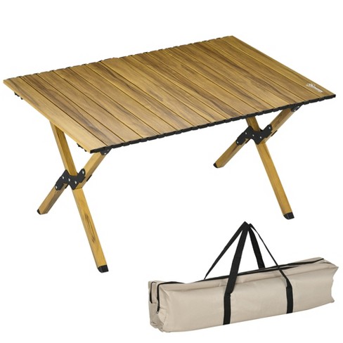 Outsunny Table de Camping Pliante Portable Table de Pique-nique avec 4  Sièges