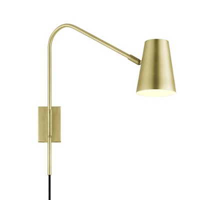 Modway Faye Wall Sconce - Metal Wall Light Fixture with Modern Sculptural Design and White Globe Shade