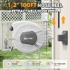 SILVEL Retractable Garden Hose Reel, 1/2 in x 100 ft Wall Mounted Garden Hose Reel, with 10 Pattern Nozzle, Any Length Lock, Slow Return System - 4 of 4
