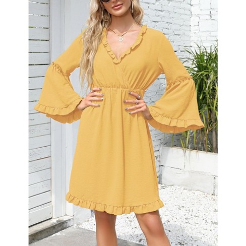 Target yellow wrap dress clearance