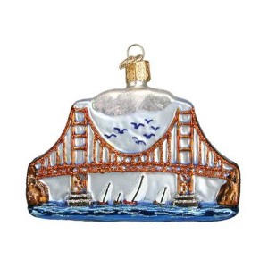 Old World Christmas 3.0 Inch Golden Gate Bridge San Francisco Bay Tree Ornaments - 1 of 3
