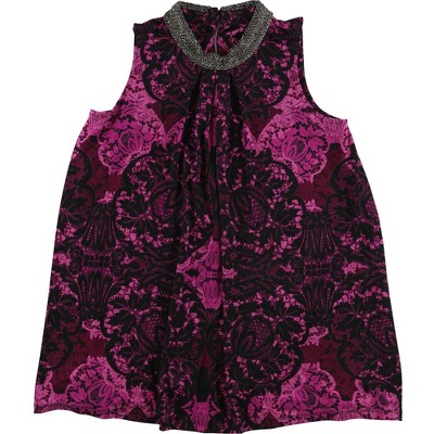 Alfani Womens Embellished Knit Blouse