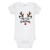 Everyday Kids Christmas Collection Rudolph Face Baby Onesie – Minimal Reindeer Graphic Bodysuit - 2 of 4