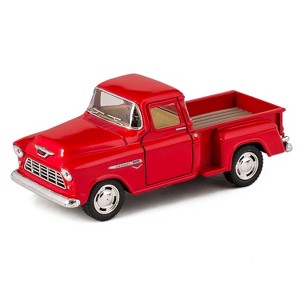 KiNSMART 1955 Chevrolet Stepside Pickup Truck, 1:32 Scale, Die Cast Metal, Red, 5 Inch - 1 of 2
