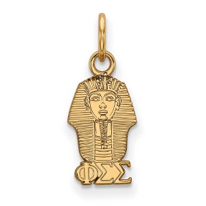 Black Bow Jewelry 14k Yellow Gold Plated Sterling Silver Phi Sigma Sigma Greek Life Extra Small Pendant - 1 of 3