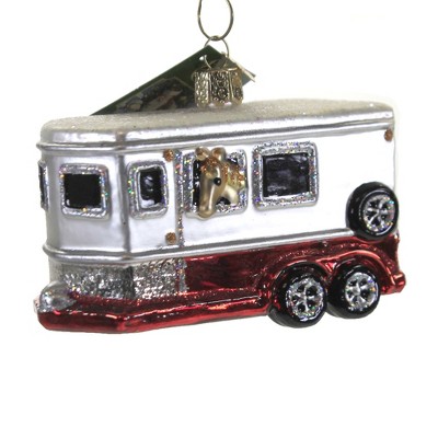 Old World Christmas 2.5" Horse Trailer Travel Home Away From Home  -  Tree Ornaments