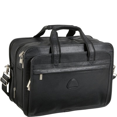 Amerileather Black Leather Practical Expandable Computer Case (#2438-0)