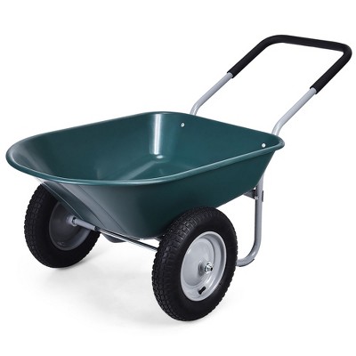 Costway 2 Tire Wheelbarrow Cart Heavy-duty Dolly Utility Cart Green ...