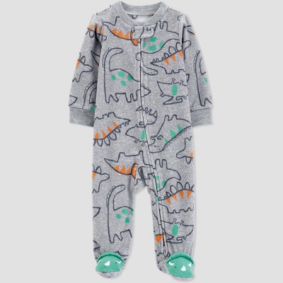 Carter's Just One You®️ Baby Boys' Dino Footed Pajama - Gray Newborn