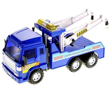 Link Worldwide Ready! Set! Play! Big Heavy Duty Police Tow Truck With Pull Back Power For Kids