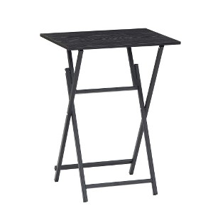 LIVAREEmlen 2-Piece Sofa Side Table, Industrial Snack Table for Small Spaces, Space-Saving Easy to Fold Wood - 1 of 4