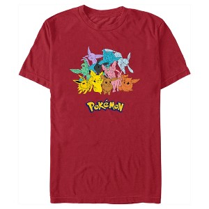 Men's Pokemon Pikachu and Eeveelutions Logo T-Shirt - 1 of 4