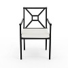 Martha Stewart Lily Pond Indoor-Outdoor Stackable Patio Dining Armchair with Steel Frame in Black with Cream All-Weather Cushion - 3 of 4