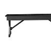 Flash Furniture HERCULES 8' x 12'' Black Wash Commercial Antique Solid Pine Farmhouse Folding Bench with Foldable Locking X-Legs - 4 of 4