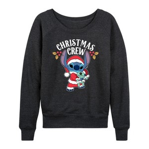 Women's - Lilo and Stitch - Christmas Crew Lightweight French Terry Slouchy - 1 of 4