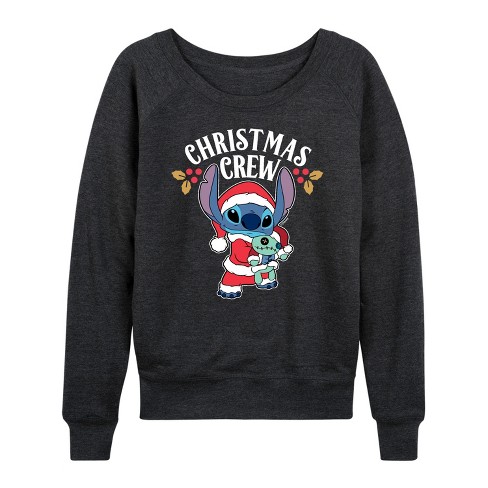 Women's - Lilo and Stitch - Christmas Crew Lightweight French Terry Slouchy - image 1 of 4