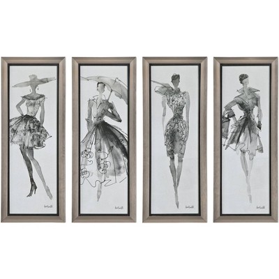 Uttermost Fashion Sketchbook 4-Piece 39 3/4 High Frame Wall Art Set -  #1G594