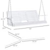 3-Seater Wooden Porch Swing, Patio Swing Bench with Folding Coffee Table, Cup Holders and Chains Included, 440lbs Weight Capacity - 3 of 4
