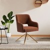 WestinTrends Genevieve Mid-Century Modern Upholstered Boucle Swivel Accent Chair - 2 of 4