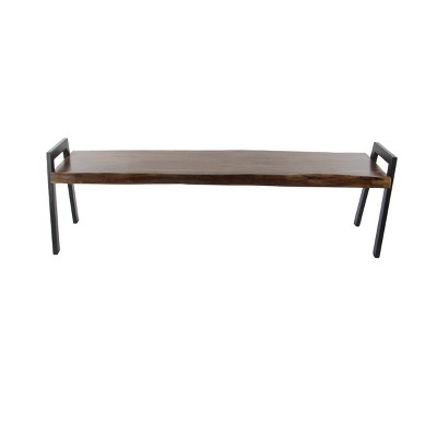 Natural Wooden Bench Brown - Olivia & May