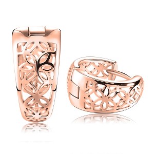 Filigree Wide Hoop Earrings for Women Gold Plated Ginger Lyne Collection - 1 of 4