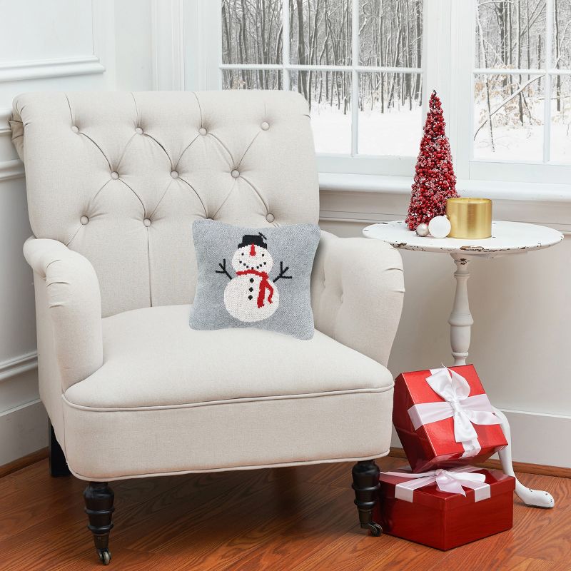 C&F Home 10" X 10" Snowman Knitted Petite Accent Pillow Decor Decoration Christmas Throw Pillow For Sofa Couch Or Bed, 4 of 9