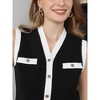INSPIRE CHIC Women's Contrast Color Sleeveless Button Decor 2026 V-Neck Button Down Waistcoat - 4 of 4