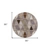Brown Beige And Khaki Geometric Washable Indoor Outdoor Area Rug - 3 of 4