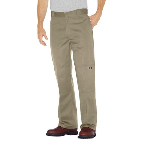 Dickies Men's Loose Straight Fit Twill Double Knee Work Pants with Extra Pocket- Khaki 34x34, Size: Small, Beige