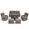 Belord All Weather Wicker Patio Furniture Set 6 Pieces, 6-INCH Extra Thick Cushion Outdoor Patio Firepit Set with Patio Sofa Swivel Chair and Ottoman - 4 of 4