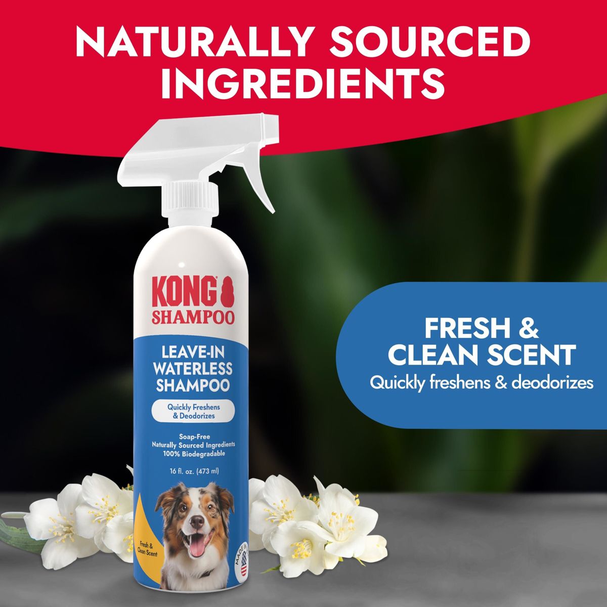 KONG Leave in Waterless Fresh Scented Dog Shampoo - 16 fl oz - thumbnail 2