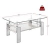 GlasFlength Living Room Modern Minimalist End Tables, Stylish and Fashion, Space Saving for Small Homes Spaces, Brown,39.2”*17.7”*23.4" - 3 of 4