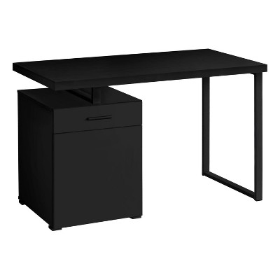 Monarch Specialties Computer Desk Home Office Laptop Left Right Set-Up Storage Drawers 48InchL Work Metal Laminate Black Contemporary Modern