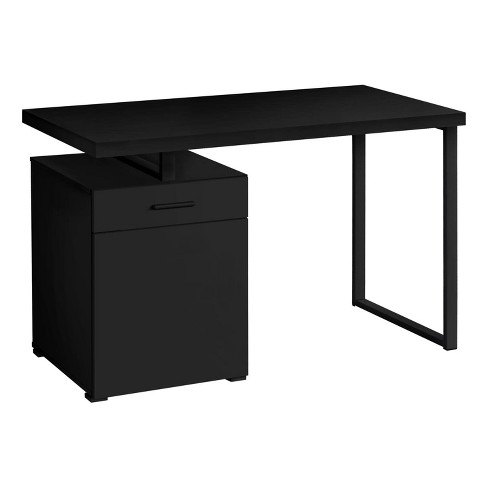 Monarch Specialties Computer Desk Home Office Laptop Left Right Set-Up Storage Drawers 48InchL Work Metal Laminate Black Contemporary Modern - image 1 of 4