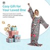 Adults Fuzzy Cozy Wearable Blanket with Sleeves Arms, Flannel Fleece Sleeved TV Wrap Blanket, Snuggly Throw for Women Men, Gift for Her - Catalonia - 4 of 4