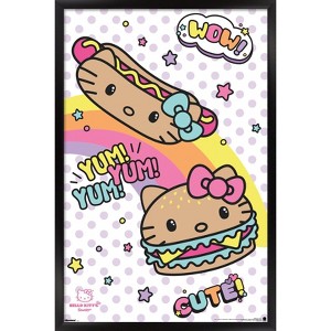 Trends International Hello Kitty: 2018 Kawaii Burger Shoppe - Yum Yum Fun Framed Wall Poster Prints - 1 of 4