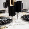 Posh Setting 9 oz Two tone Black/Clear Plastic Disposable Stemmed Wine Cup - 5 Pack - 2 of 3