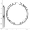 Black Bow Jewelry 5mm Round Tube Hoop Earrings in Sterling Silver, 55mm (2 1/8 in) - 4 of 4