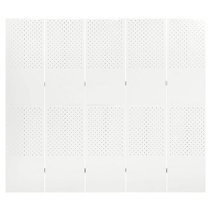 vidaXL Room Divider Freestanding Privacy Screen for Room Separation Steel - White 78.7" x 70.9" - 1 of 4
