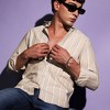 Campus Sutra Men Men's Beige Striped Cotton Shirt - 2 of 3