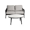Christopher Knight Home Franklin 2 Piece Aluminum Sintered Stone Loveseat Seating Sets with Sunbrella Cushions - 2 of 4