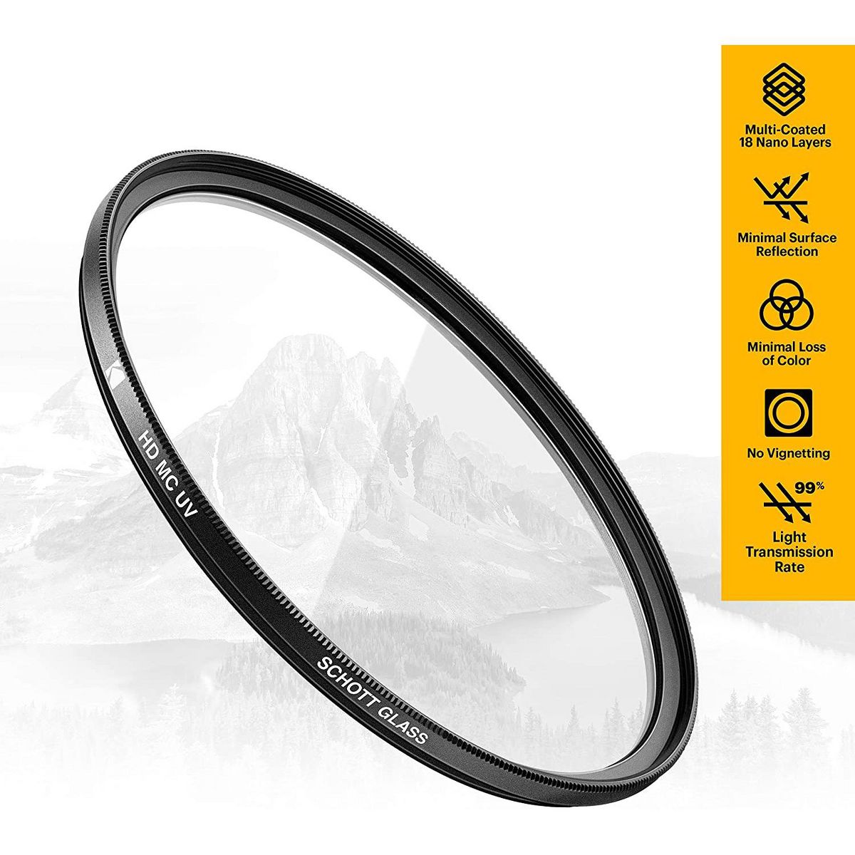 KODAK 37mm UV Filter, Slim 18-Layer SCHOTT Glass, 99% Light, Cuts Haze, Protects Lens & Clarity - thumbnail 3